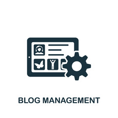 Blog Management icon. Monochrome simple Digital Marketing icon for templates, web design and infographics