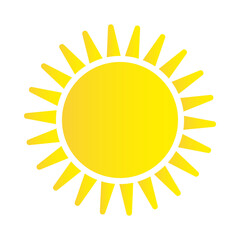 Sun icon. Weather sun icon. Yellow sun star. Summer elements for design. Vector illustration