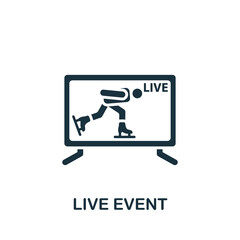 Live Event icon. Monochrome simple Digital Marketing icon for templates, web design and infographics