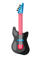 Obraz premium Illustration of musical electric guitar. Music party creative image.