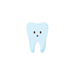 Cute, funny character tooth, vector years illustration on a white background.