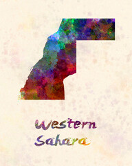 Western Sahara  in watercolor