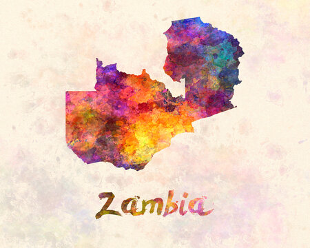 Zambia in watercolor