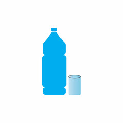 Plastic bottle and glass vector icon