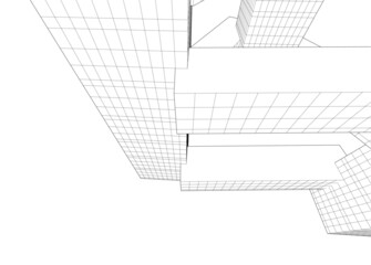 Modern architecture vector 3d illustration