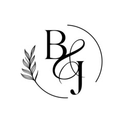 jb, bj, Elegant Wedding Monogram, Wedding Logo Design, Save The Date Logo