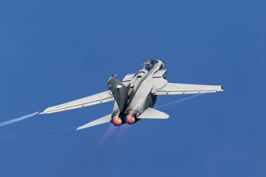 RAF Fairford, Gloucestershire, UK - July 10, 2014: Italian Air Force (Aeronautica Militare Italiana) Panavia Tornado IDS multirole combat aircraft MM7029.