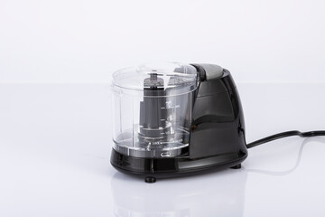 Black Electric Food Processor On Neutral Background