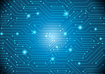 Digital circuit background with gradient light circle as zoom shot, Circuit engineering technology