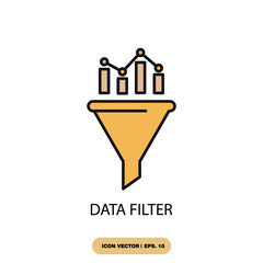 data filter icons  symbol vector elements for infographic web