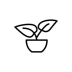 Plant Icon Isolated on White Artboard