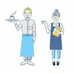 カフェ店員の男女