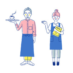 カフェ店員の男女
