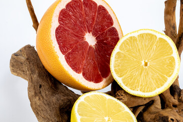 Fresh Grapefruit  Blood orange - a variety of orange with crimson, almost blood-colored flesh,...