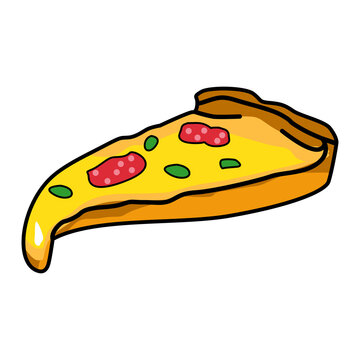 hand drawn illustration of a pizza