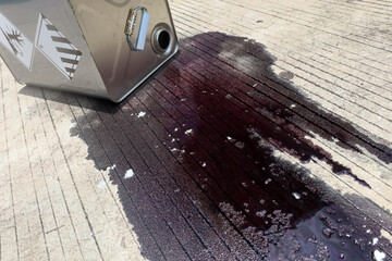 Chemicals from industry or laboratory  leak on the floor and damage the environment