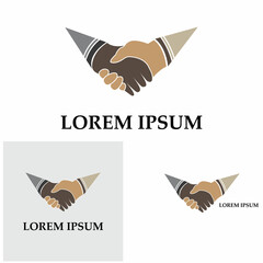 Hand shake icon vector background