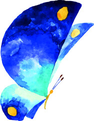 Exclusive watercolor butterfly illustration. Handmade image. Kraft. Use for wedding invitations, postcard and design. Perfect for delicate underwear design.