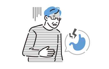 胃が痛いシニア男性