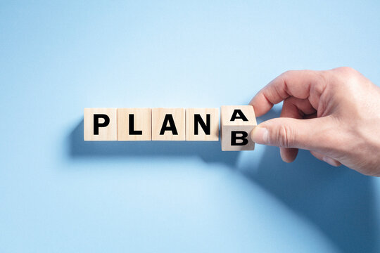 Change the wooden cube block word from Plan A to Plan B