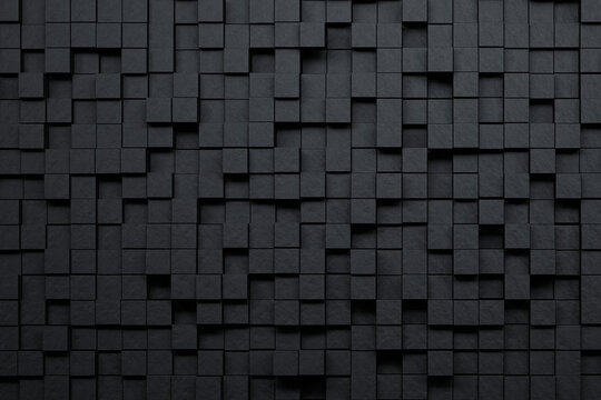 Modern black cube stone wall background © ytemha34