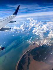 Naklejka premium view from airplane window