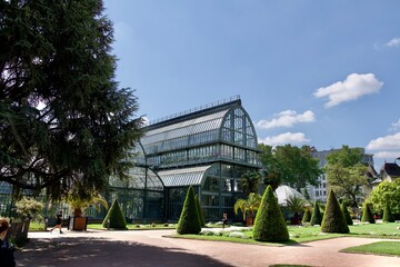 beautiful Greenhouse in park of la tête d'or in Lyon, France