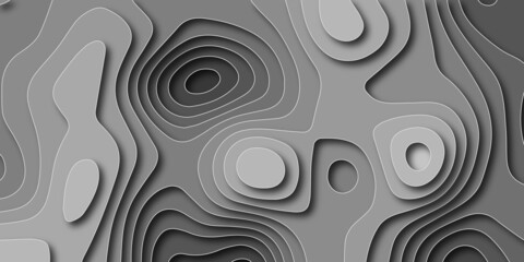 White abstract background in 3d paper style. Multi layered paper art waves background. Metal plates concept. 3D origami style design.