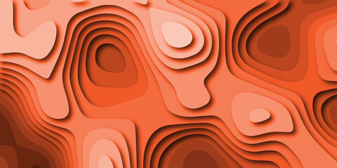 Fototapeta na wymiar Luxury orange abstract papercut background with 3d geometry circles. Orange paper cut banner with 3D slime abstract background.