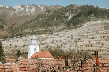 Temple tower in Torockó village in Transylvania