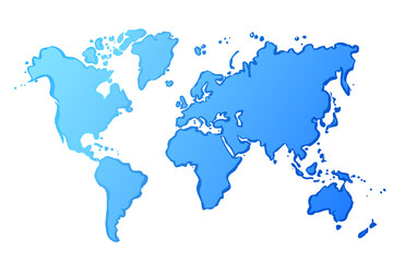 Blue vector World Map.