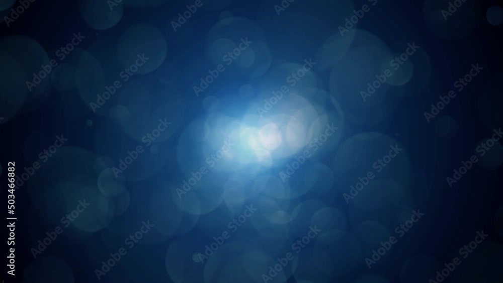 Wall mural blue bokeh particles glitter dust gradient abstract background. futuristic glow in space. clean rela