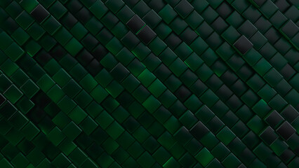 Block of green square cells. Futuristic innovation background