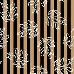 Leaf Striped Seamless Pattern Design