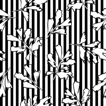 Leaf Striped Seamless Pattern Design © Siu-Hong Mok
