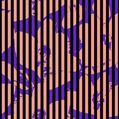 Floral Striped Seamless Pattern Design