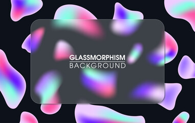 Abstract background withliquid shapes in glassmorphism style. Vector illustration