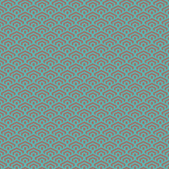 colorful simple vector pixel art seamless pattern of minimalistic dark chestnut and pewter blue colors geometric scaly hexagon pattern in japanese style