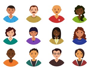 people in colorful  clothes. Stylish flat vector design.