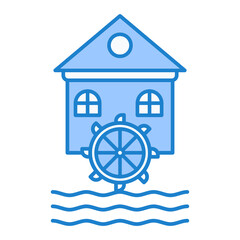 Water Mill Icon Design