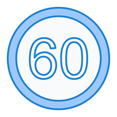 Speed Limit 60 Icon Design