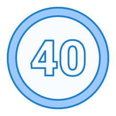 Speed Limit 40 Icon Design