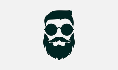 man hairstyle vector glasses logo