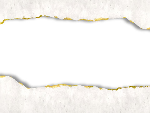  Morceaux de papier horizontal d&eacute;chir&eacute; avec une ombre douce coll&eacute;s sur un fond blanc 