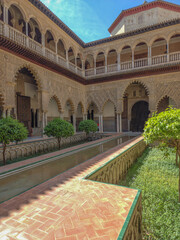 Fototapeta premium Detail of the architecture of the Alcazar of Seville, Andalusia, Spain