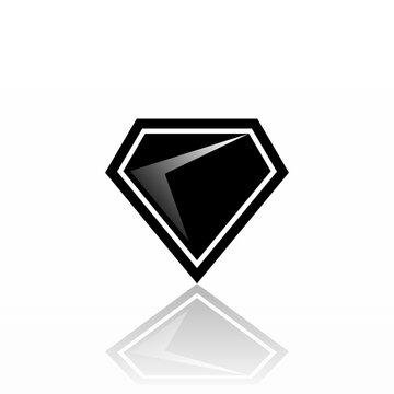 Diamond as logo design. Illustration of a black diamond as a logo design on a white background