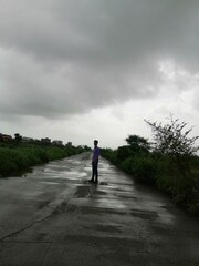 walking on the road