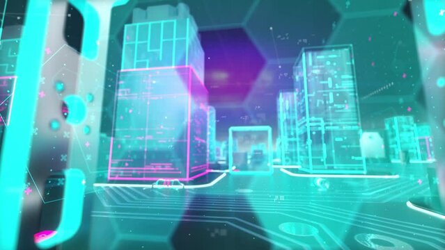 Basic Income with digital technology hitech concept