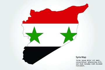 Syria Map stripes. Vector illustration Color on White Backgound