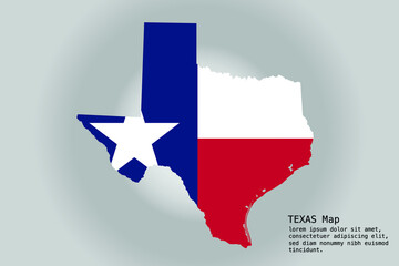 TEXAS Map stripes. Vector illustration Color on White Backgound